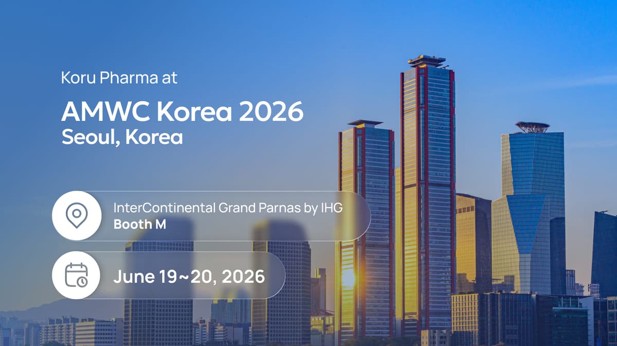 Koru Pharma booth at AMWC Korea 2026 Seou
