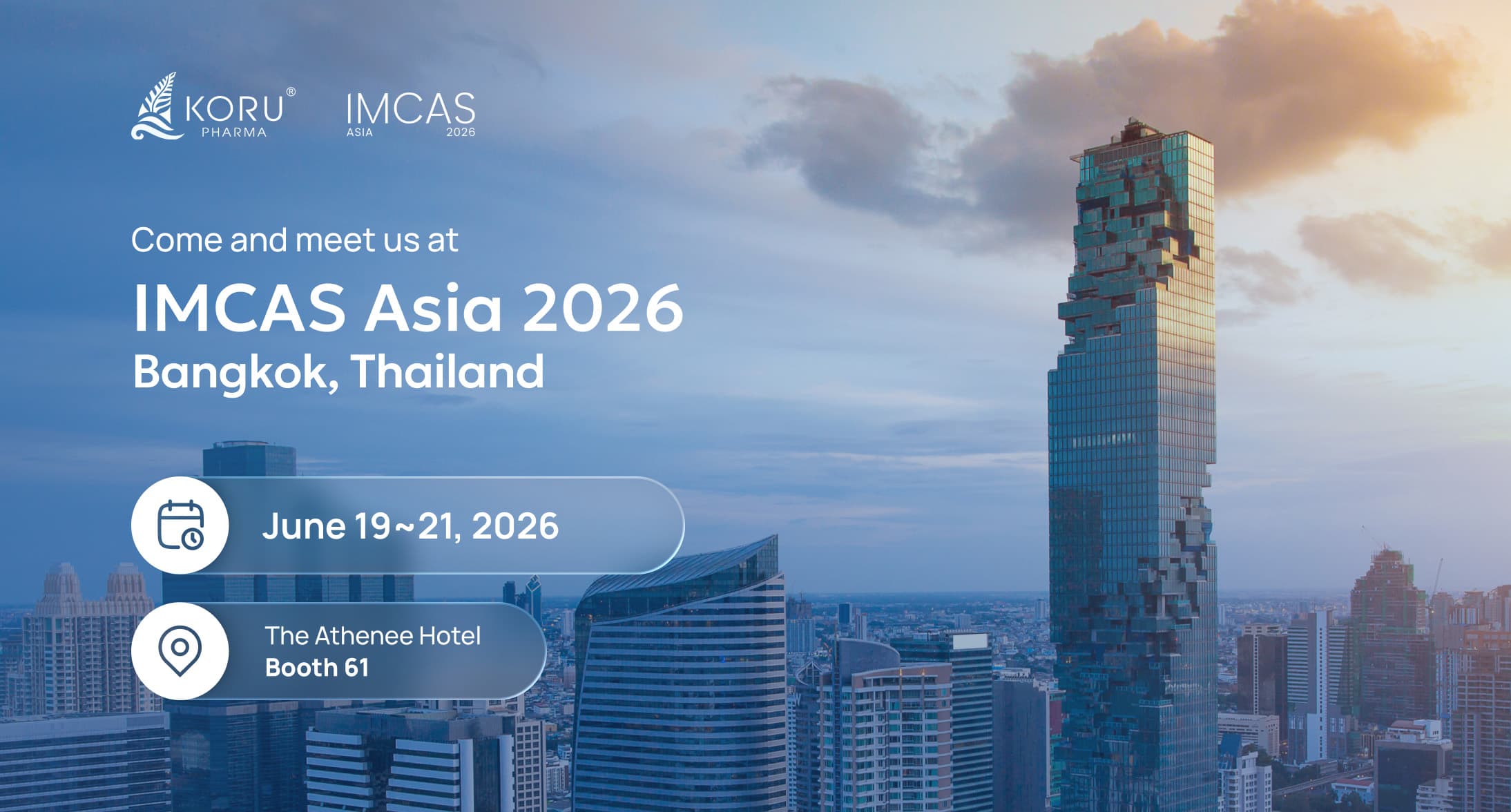Koru Pharma booth at IMCAS Asia 2026 Bangkok